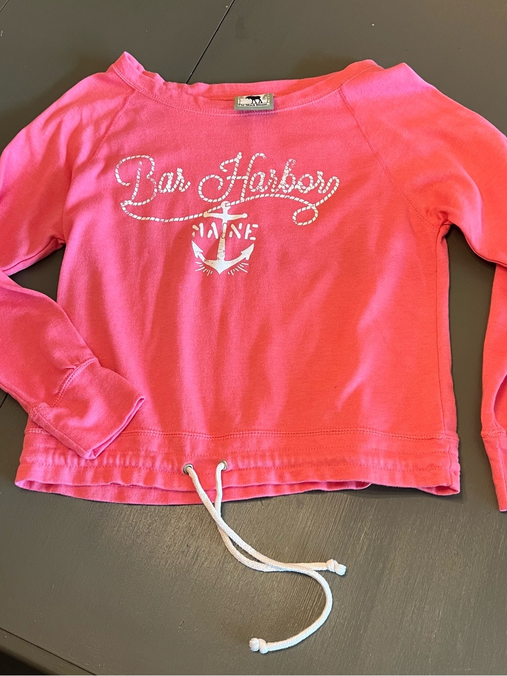 Bar Harbor Maine Pink Pullover with Anchor Graphic